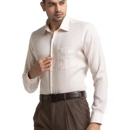 Raymond Beige Linen Contemporary Fit Shirt image 3