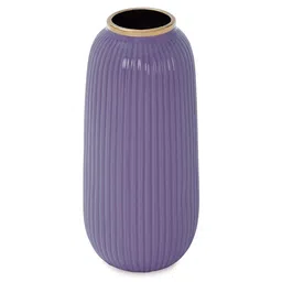 Pure Home and Living Purple & Gold Toned Textured Ceramic Flower Vases image 4