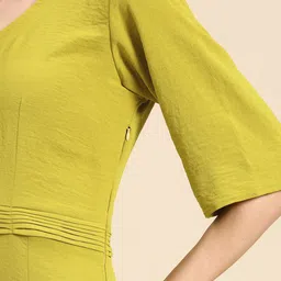 WoowZerz Solid A-Line Midi Dress image 4