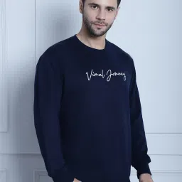 Vimal Jonney Navy Regular Fit Printed Sweatshirt image 3