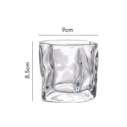 Nestasia Premium Quality Crystal Water Abstract Shaped Transparent Water Glass Set Of 6 , 200 ml image 3