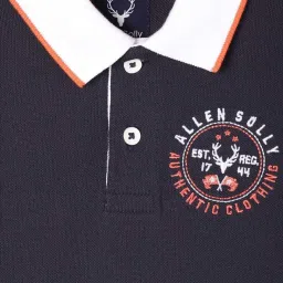 Allen Solly Junior Navy & Orange Cotton Printed Polo T-Shirt image 3