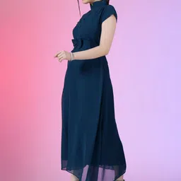 Jash Creation Fit and Flare High Neck Midi Dress image 4