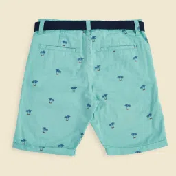 Pantaloons Junior Kids Aqua Blue Cotton Printed Shorts image 3