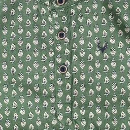Allen Solly Junior Green Cotton Printed Full Sleeves Shirt image 3