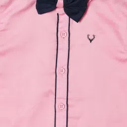 Allen Solly Junior Pink Cotton Logo Full Sleeves Shirt image 3