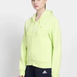 adidas Lime Green Cotton Logo Print Sports Jacket image 3