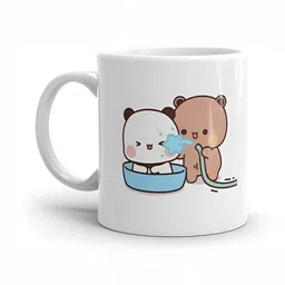 Mr UVD White & Brown Graphic Printed Ceramic Glossy Mug 350 ml image 2