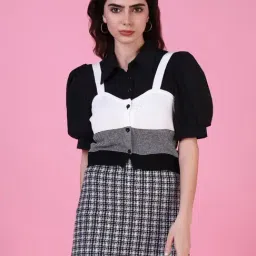 showoffff SHOWOFF Black & White Striped Top-picture-14