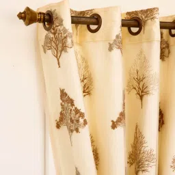 Ariana Embroidery Brown Polyester 7 ft Door Curtain image 3