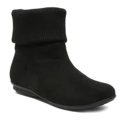 Flat N Heels Women's Black Casual Boots image 3