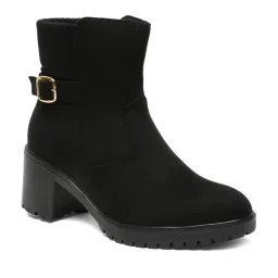 Flat N Heels Women's Black Casual Boots image 3