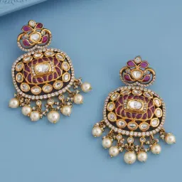 Kushal's Fashion Jewellery Ruby Victorian Polished Kundan Earring for Women441266-image-10