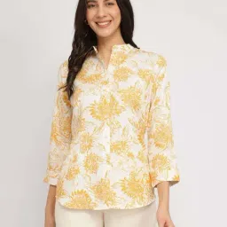 FableStreet White Printed Casual shirt-image-11