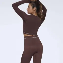 Feier Brown Regular Fit Sports Top image 2