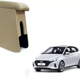 SCA SureStriv Heavy Quality Car Center Console/Handrest/Armrest Custom fit Wooden and Rexene for I20 New Model Beige-picture-42