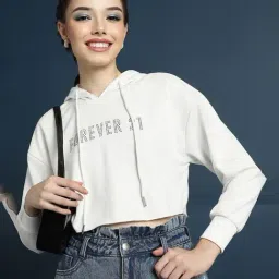 Forever 21 White Graphic Print Hoodie-image-32