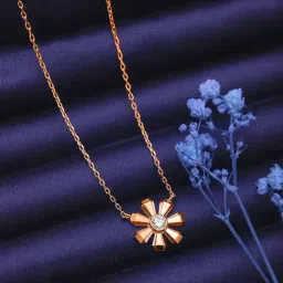 Silberry 92.5 Sterling Silver Rose Gold Daisy Bliss Necklace-picture-25