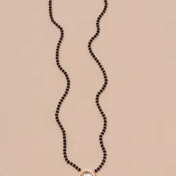CAPILITE Jewellers Gold-Plated American Diamond Studded & Beaded Mangalsutra-picture-24