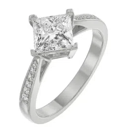 Emori 14k White Gold & Diamond Princess Cut Engagement Ring-picture-29