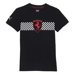Puma Kids Scuderia Ferrari Black Cotton Printed T-Shirt image 1