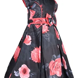 Wish Karo Floral Print Satin A-Line Dress image 2