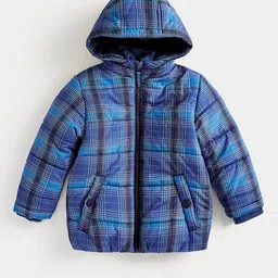 mothercare Boys Checked Hooded Padded Jacket-picture-18