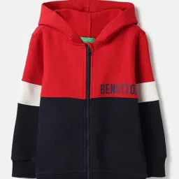 United Colors of Benetton Boys Red Color Block Sweatshirt-picture-23