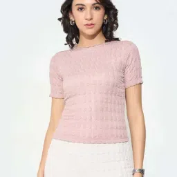Honey By Pantaloons Pink Slim Fit Textured Top-picture-29