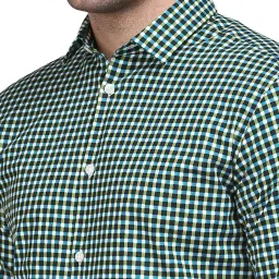 SELECTED HOMME Dark Blue Cotton Slim Fit Checks Shirt image 4