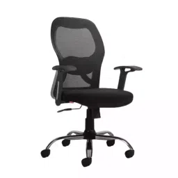 CELLBELL C100 Lite Mesh Black Mid Back Metal Base Revolving Office Chair-picture-14