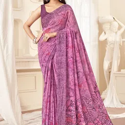 DIVASTRI Floral Poly Georgette Saree-picture-49