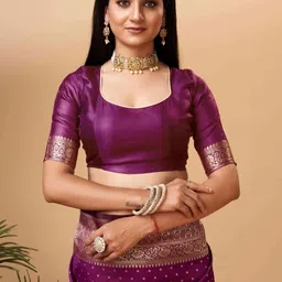 Snofi Creation Ethnic Motifs Woven Design Zari Kanjeevaram Saree image 5