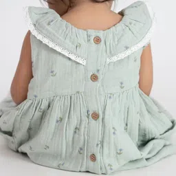 haus & kinder Girls Pure Cotton Mint Meadow Frock image 5