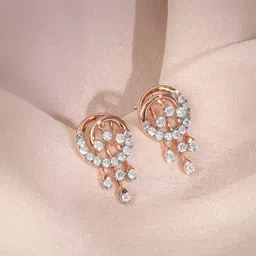 GIVA Rose Gold Classic Orb Diamond Earrings-picture-26