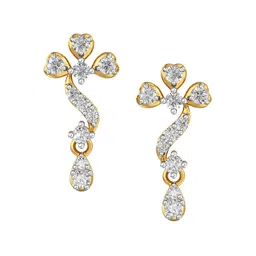 Joyalukkas Women 18Kt Gold Natural Flower Diamond Earrings - 1.58 g-image-6