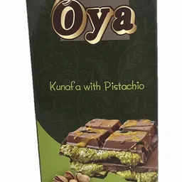 Oya Dubai Kunafa And Pistachios Chocolate 100 Gm|Kunafa Chocolate Bar Bites Enriched With Pistachio|Stuffed With Pistachios|Dubai Kunafa Chocolate Bar|Bite Through The Crispy Chocolate Layers image 1
