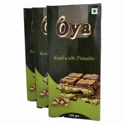 Oya Dubai Kunafa And Pistachios Chocolate 100 Gm|Kunafa Chocolate Bar Bites Enriched With Pistachio|Stuffed With Pistachios|Dubai Kunafa Chocolate Bar|Bite Through The Crispy Chocolate Layers image 3