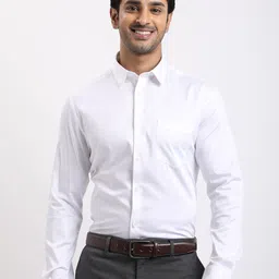 Indian Terrain Classic Slim Fit Spread Collar Cotton Formal Shirt-image-36