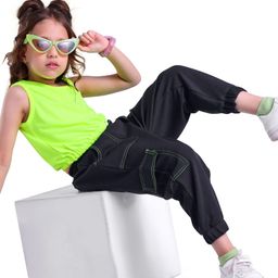 Ollington St. Cotton Knit Sleeveless Top & Waffle Joggers - Light Green & Black-picture-32