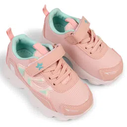 Cute Walk by Babyhug Velcro Closure Sneakers With Lace Detailing & Logo - Pink-picture-34