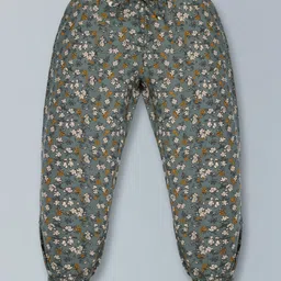 Plum Tree Pack Of 2 Seamless Ditsy Floral Printed Pants - Navy Blue & Green image 3