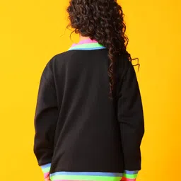 Anthrilo Fleece Knit Full Sleeves Solid Light Winter Shacket - Black image 3