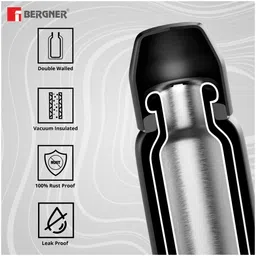 Bergner Walking PearlPotion Thermosteel Hot & Cold Flask, 500 ml, Grey image 3