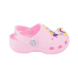 Yellow Bee Magical Unicorn Applique Detailed Perforated Clogs - Pink image 4