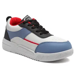 asian Colour Blocked With Lace Up Sneakers - Grey & Slate image 4