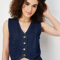 max Pure Cotton V-Neck Waistcoat-image-37