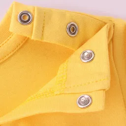 BLUSHES Christmas Theme 100% Cotton Half Sleeves Merry Christmas Text Printed Tee - Yellow image 5