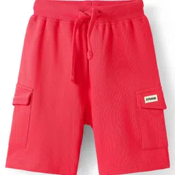 Babyhug Single Jersey Knit Half Sleeves T-Shirt and Shorts Set with Teddy Print - Blue & Red image 5