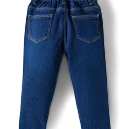 Babyhug Looper Knit Full Sleeves Rib at Neck Top & Jeans Set with Floral Print - Pink & Blue image 5